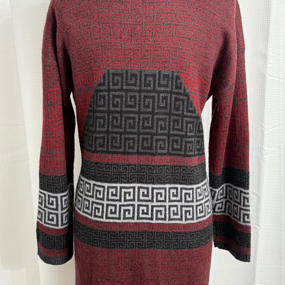 Melissa Paige Women's Long Sleeve, Open Front, Geometric Pattern Long Cardigan - Picture 4 of 6